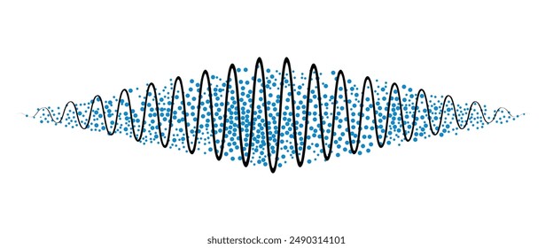 La teoría de las ondas y las partículas Explore la dualidad y las diferencias entre las ondas y las partículas. Los gráficos en los materiales de estudio de la física representan el comportamiento de la luz, las propiedades y la naturaleza, ilustrando la ciencia de la 