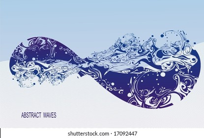  waves, abstract design,vector illustration
