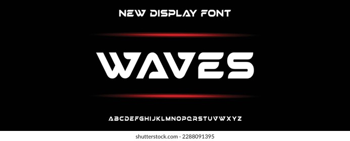 WAVES Abstract modern minimal alphabet fonts. Typography urban style for fun, sport, technology, fashion, digital, future creative logo font. vector illustration.