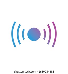 waves around point gradient style icon design, Music sound melody musical song art signature culture and tune theme Vector illustration