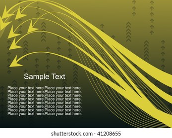 waves and arrow pattern background with sample text