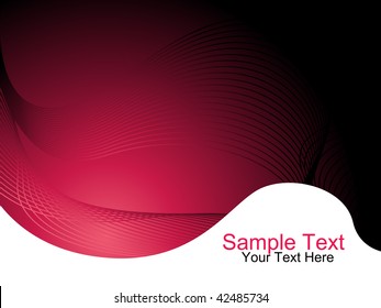 waves background and sample text, red illustration