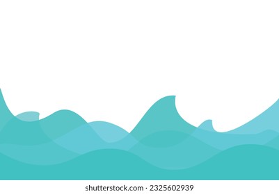 Onda el vector de fondo. Pancarta abstracta diseño elegante azul teal azul turquesa ola océano playa de fondo ilustración.