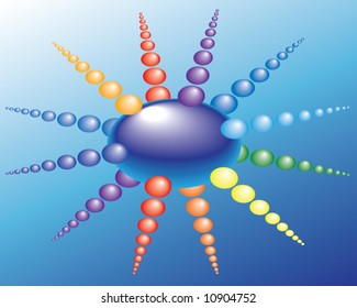 Waves and balls. Vector.