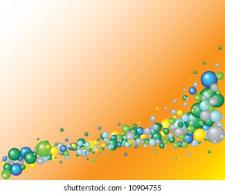 Waves and balls. Vector.