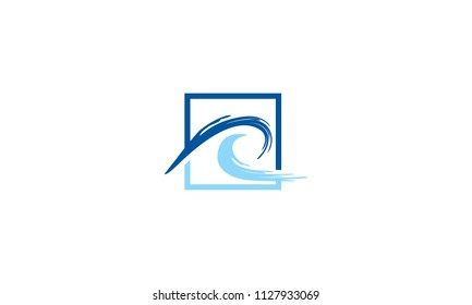 waves beach abstract logo icon vector