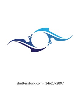 Waves beach blue logo and symbols template icons app
