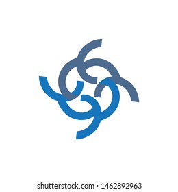 Waves beach blue logo and symbols template icons app
