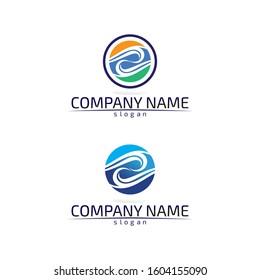 Waves beach blue water logo and symbols template icons app
