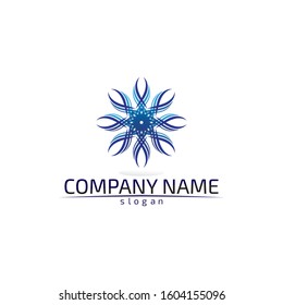 Waves beach blue water logo and symbols template icons app