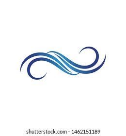 Waves beach logo and blue symbols template icons app
