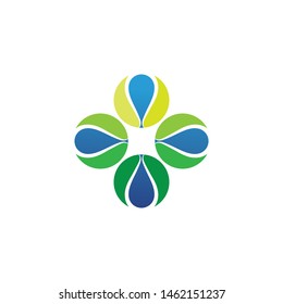 Waves beach logo and blue symbols template icons app
