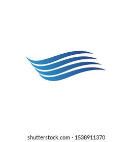 Waves beach logo blue and symbols template icons app