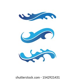 Waves beach logo blue and symbols template icons app