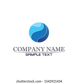 Waves beach logo blue and symbols template icons app