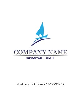Waves beach logo blue and symbols template icons app