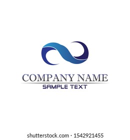 Waves beach logo blue and symbols template icons app