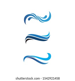 Waves beach logo blue and symbols template icons app