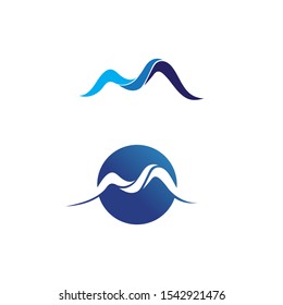 Waves beach logo blue and symbols template icons app