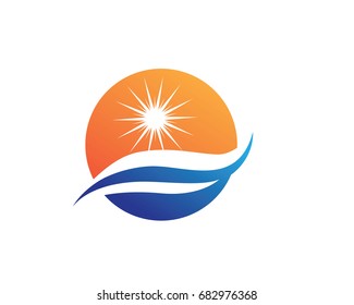 Waves beach logo and symbols
