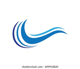 Logo y símbolos de la playa de olas
