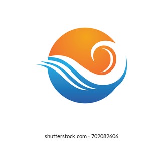 Waves beach logo and symbols