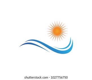 Waves beach logo and symbols template icons app
