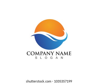 Waves beach logo and symbols template icons app
