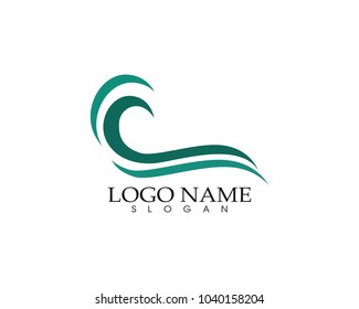 Waves beach logo and symbols template icons app