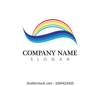 Waves beach logo and symbols template icons appWater nature logo and symbols template icons app