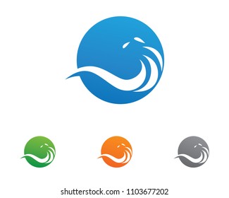 Waves beach logo and symbols template icons app
