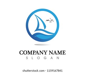 Waves beach logo and symbols template icons app
