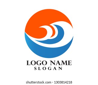 Waves beach logo and symbols template icons app