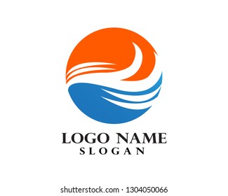 Waves beach logo and symbols template icons app
