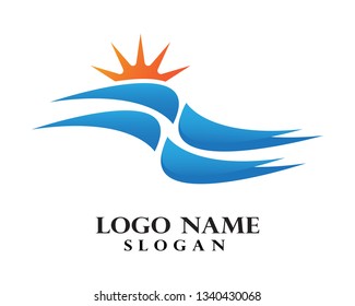 Waves beach logo and symbols template icons app