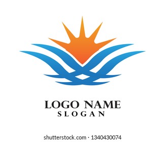 Waves beach logo and symbols template icons app