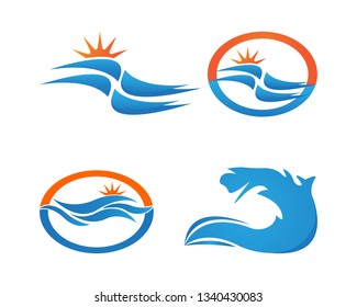 Waves beach logo and symbols template icons app