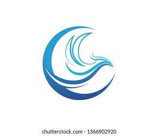 Waves beach logo and symbols template icons app