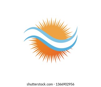 Waves beach logo and symbols template icons app
