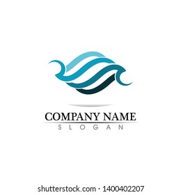 Waves beach logo and symbols template icons app
