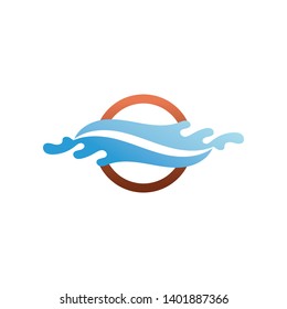 Waves beach logo and symbols template icons app
