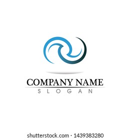 Waves beach logo and symbols template icons app
