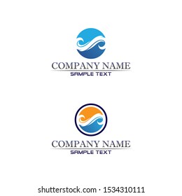 Waves beach logo and symbols template icons app
