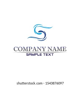 Waves beach logo and symbols template icons app blue