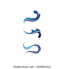 Waves beach logo and symbols template icons app blue