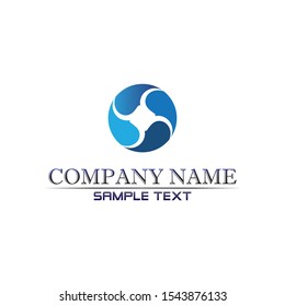 Waves beach logo and symbols template icons app blue