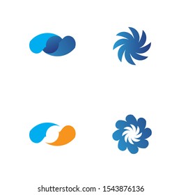 Waves beach logo and symbols template icons app blue