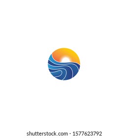 Waves beach logo and symbols template icons app