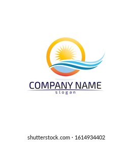 Waves beach logo and symbols template icons app