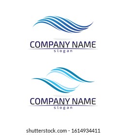 Waves beach logo and symbols template icons app
